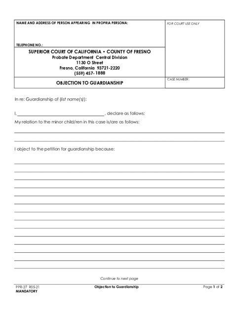 Sample Objection To Guardianship Fill Out and Sign Printable PDF