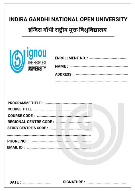 Sample Of IGNOU Assignments - IGNOU PROJECT