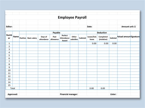 Sample Of Payroll Sheet In Excel Excel Templates