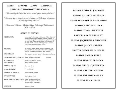 Sample Pastor Ordination Service Program just b.CAUSE