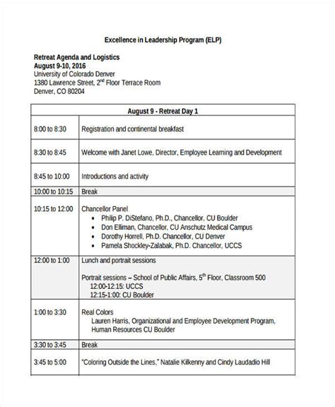 Sample Program Agenda Templates 11+ Free Sample, Example Format Download