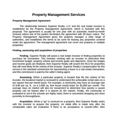 Sample Property Management Proposal Template 9+ Free Documents in PDF