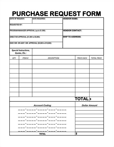 Sample Requisition Form Template