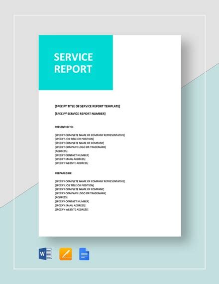 Sample Service Report Template 31+ Word, PDF Download