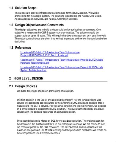 Sample Solution Design Document