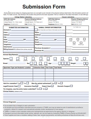 Sample Submission Form