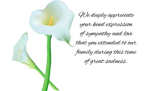 Sample Sympathy Thank You Notes Wording