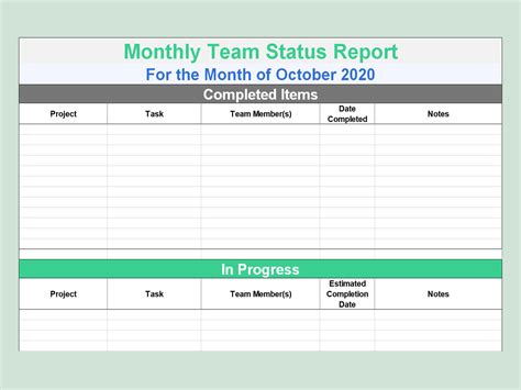 Sample Team Monthly Report Template in Excel Free Download & Tips for Usage BrightHub Project