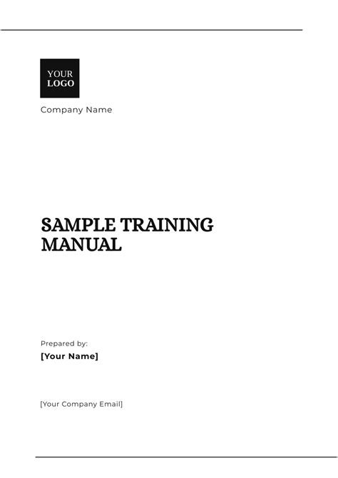 Sample Training Manual Template Collection