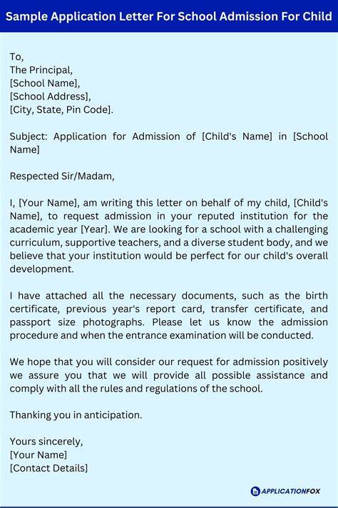Sample application letter for school admission for child pdf.  Get ready-made formats, s...