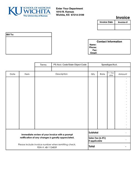 Filling in the invoice template. Fill in your company and contact