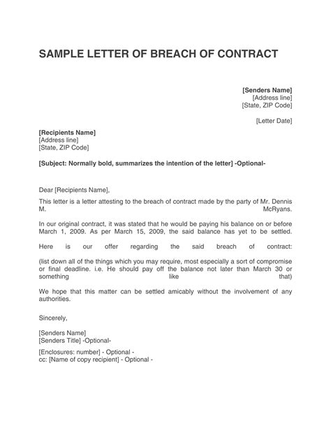 Sample breach of contract letter.  Form W-9 is used to provide a correct...