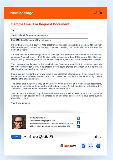 Sample email for request document.  This article provides tips and examples for crafting ...