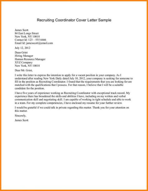 Sample email to recruiter