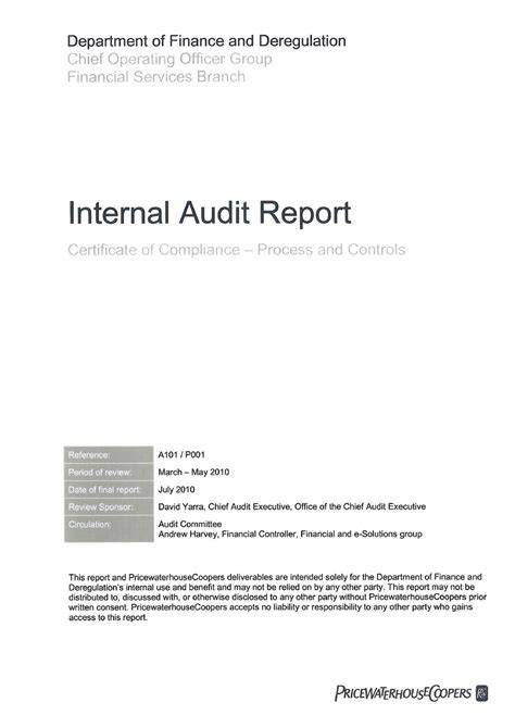 Sample internal audit report pwc.  An audit also includes evaluating the appropriate...