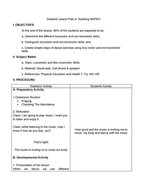 Sample lesson guide in mapeh grade 2. - Us history unit 2 study guide answers.