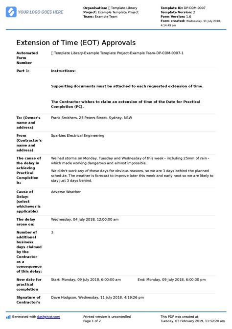 Sample letter for delay in project completion to use or copy