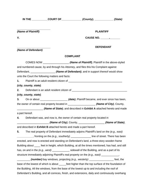 Sample letter of land encroachment.  Key features of the form include detailed identification o...