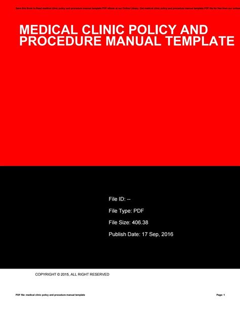 Sample medical clinic policy procedure manual. - La modernidad andina en la narrativa peruana.