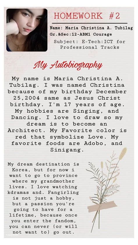 Sample mini autobiography example for students