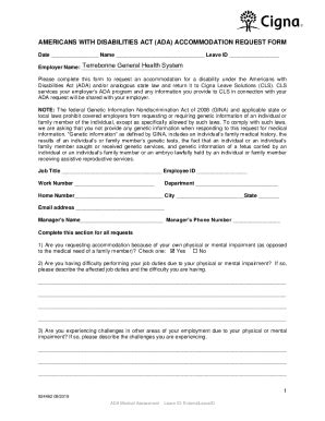 Sample of Request PDF Americans With Disabilities