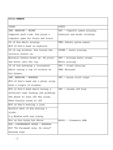 Sample of Two Column Script PDF