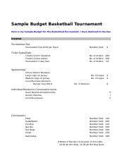 Sample of a budget for a basketball tournament. - Harman kardon cdr2 doppio vassoio cd cd r cd rw registratore lettore manuale di riparazione.