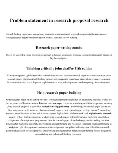Sample of problem statement in research proposal