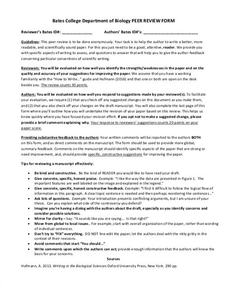 Sample peer letter in Word and Pdf formats