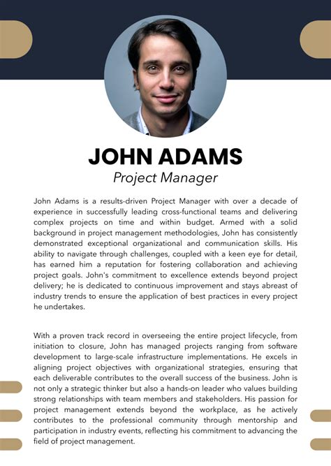 Sample project manager biography