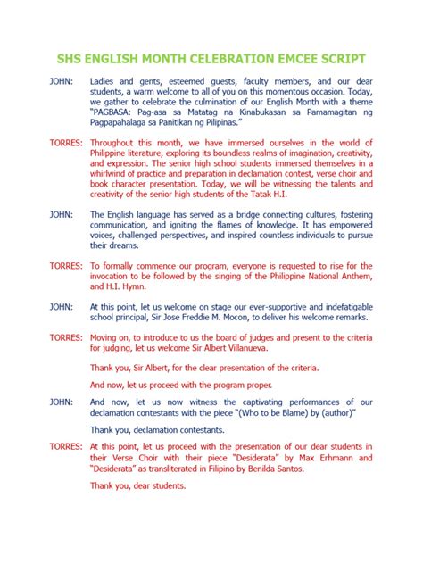 Sample script for emcee in necrological service english.  Celebration of L...