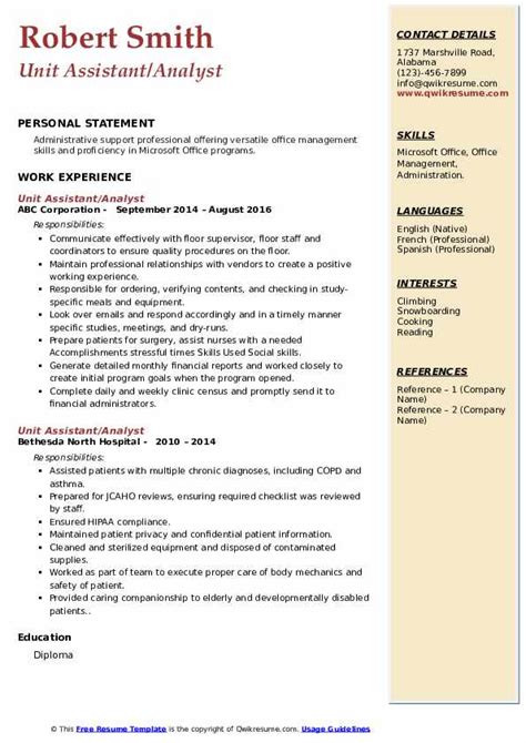 Samples Unit Assistant