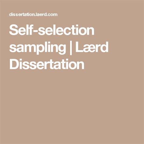 Sampling: The Basics Lærd Dissertation - Laerd