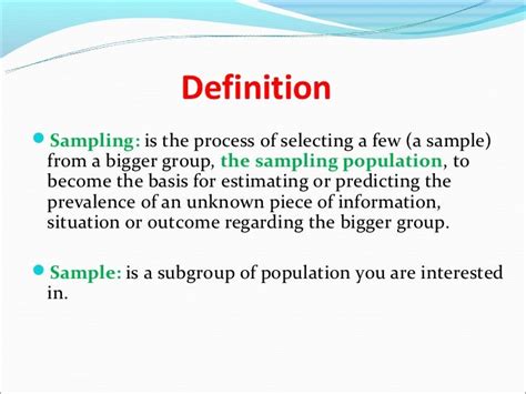 Sampling Definition and Meaning in Psychology