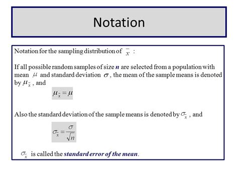 Sampling distribution notation.  Suppose we take samples of size 50 from this distribution...