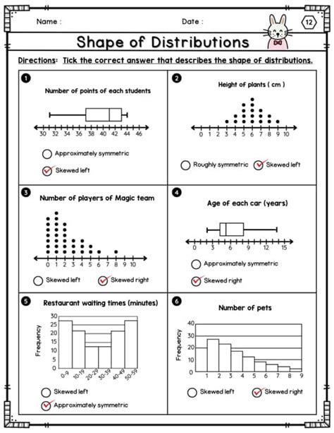 Sampling distribution worksheets.  Include a description of the shape, center (mea...