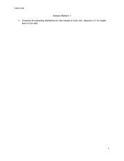 Sampling distributions exercises.  Compute the sampling distribution for two tosses of a fair coin;...