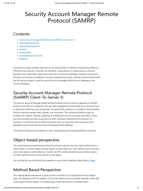 Samr protocol ata.  The Security Account Manager Remote (SAM-R) protocol...