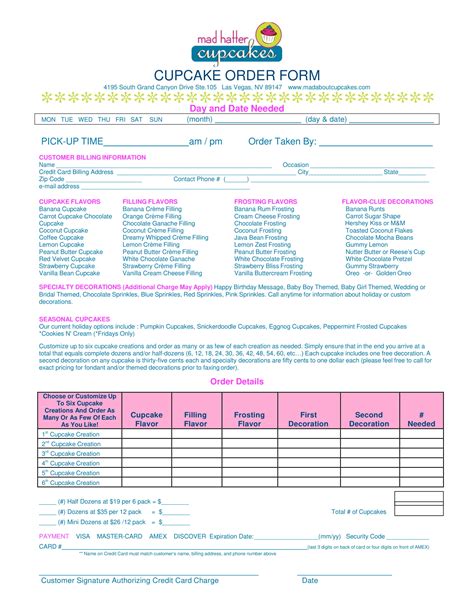 Sams cupcake order form. Time. All boxes in this section need to be filled out. Input zero (00) for the seconds box to be able to submit your form. in Eastern Time. Date Needed. Please select the date of your event**. Pick-up/Delivery. Delivery will have an additional charge of $10 for every 10 miles outside of Williamsville, NY. 