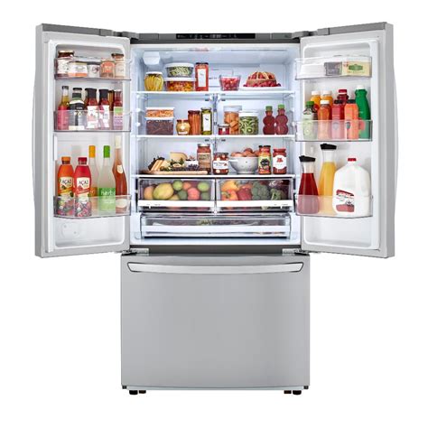 Samsung’s 28 cu. ft. large capacity 3-Door French Door refrigerator is beautifully designed, with sleek-edged doors, and EZ-Open Handle. The clean lines and modern form will blend beautifully into your kitchen. The fingerprint-resistant finish withstands everyday smudges. Appliance Delivery 1 and basic installation 2 Information. Sams refrigerator