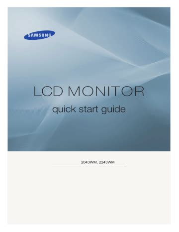 Samsung 2043wm 2243wm service manual repair guide. - Manual del propietario para 2007 land rover lr3.