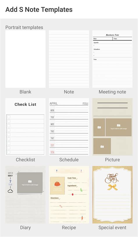 Samsung Notes Page Template