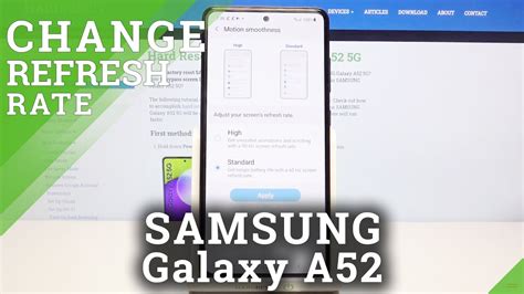 Samsung a52 refresh rate settings.  In this step-by-step As you already know, scre...