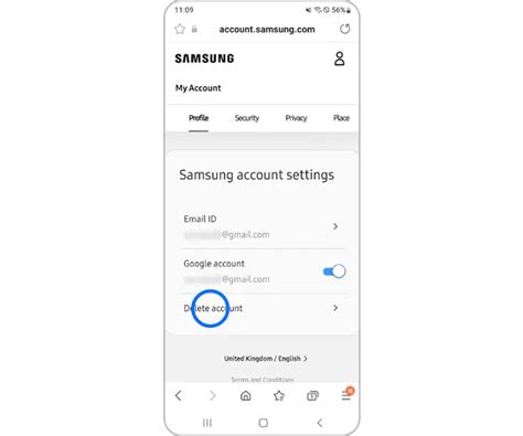 Samsung account delete.  Your account isn’t automatically signed out...