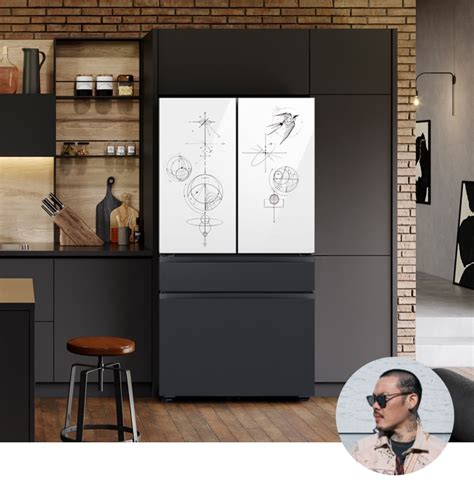Samsung bespoke fridge panels. Design a refrigerator that’s uniquely you with the BESPOKE 4-Door Flex™ refrigerator, with customizable door panels. Choose from eight door panel colors and two finishes, steel or glass, to create a refrigerator that fits your space and style. 