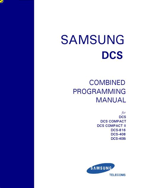 Samsung dcs 816 manuale di programmazione. - Libro delle note del sondaggio dell'antico testamento.