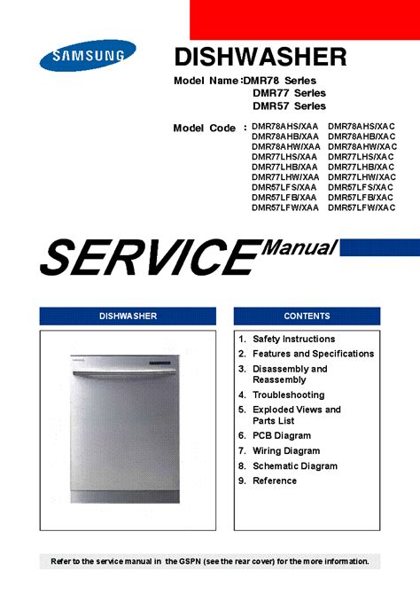 Samsung dishwasher dmr57 dmr77 dmr78 service manual. - Manual completo de nudos manuales desnivel.