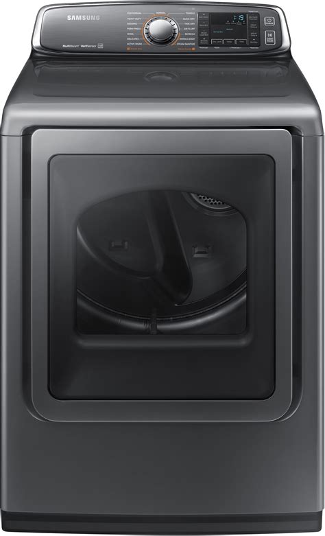 A: The Sensor Dry feature in the Samsung 7.4 Cu. Ft. Smart Electric Dryer automatically adjusts the drying time and temperature based on the moisture content of the clothes. This helps prevent over-drying, which can damage fabrics and waste energy. The dryer uses sensors to monitor the temperature and humidity inside the drum, and adjusts the drying cycle accordingly.. 