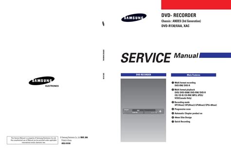 Samsung dvd r130 dvd recorder service manual. - Ésope à la ville ou les fables d'ésope.