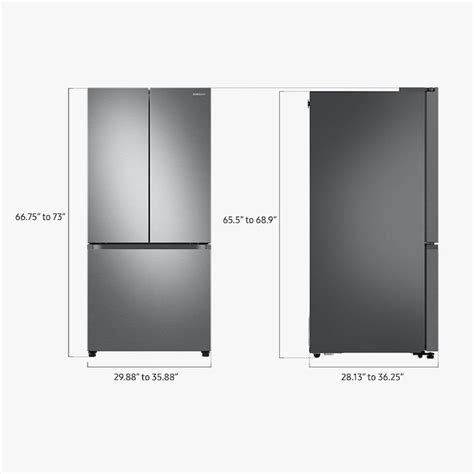 Samsung fridge height in feet.  This guide includes all pertinent measu...